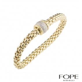 Fope Flex It Yellow Gold Diamond Bracelet